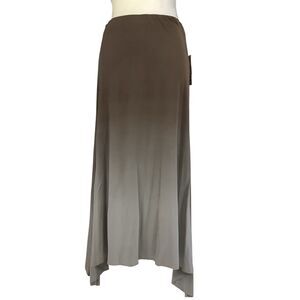 Vintage Valerie Stevens Brown Ombre Midi Skirt Women M Shark Bite Asymmetrical